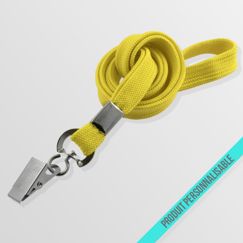 Tour de cou personnalisé avec pince crocodile et lanyard