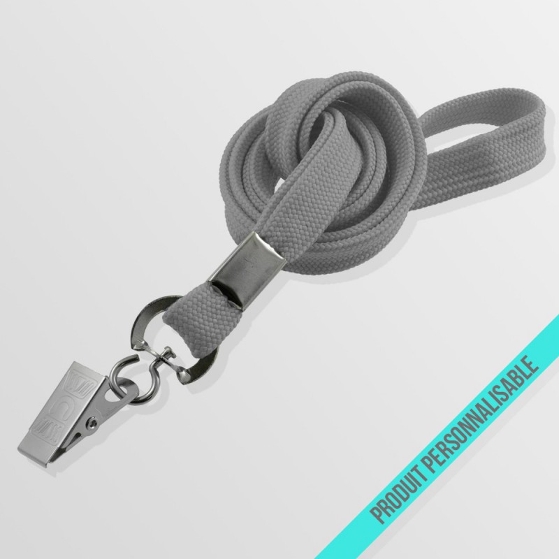 Tour de cou personnalisé avec pince crocodile et lanyard