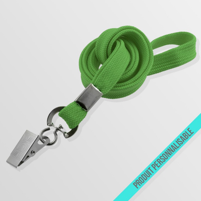 Tour de cou personnalisé avec pince crocodile et lanyard