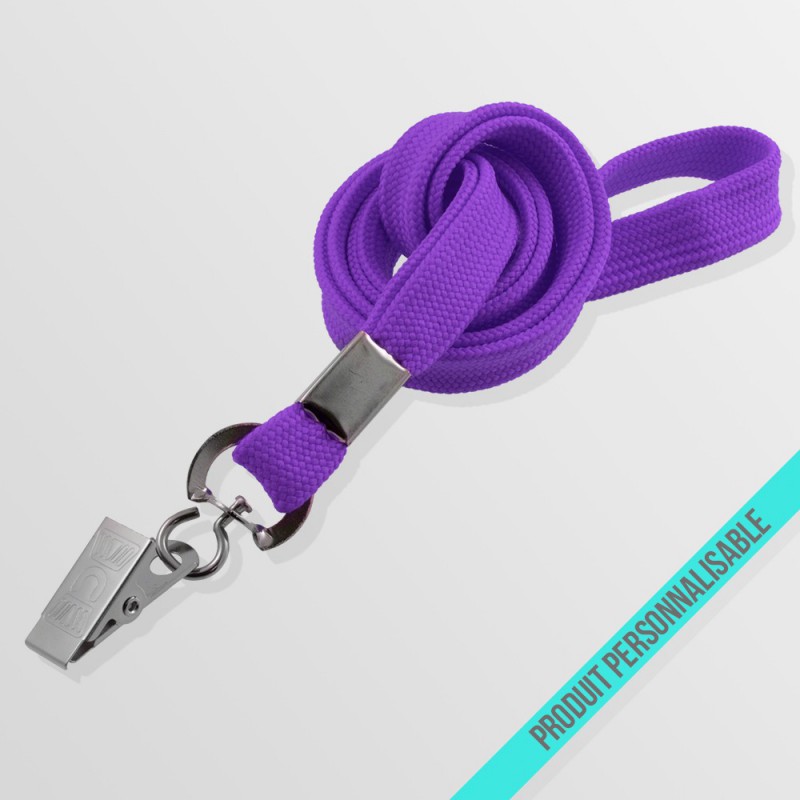 Tour de cou personnalisé avec pince crocodile et lanyard