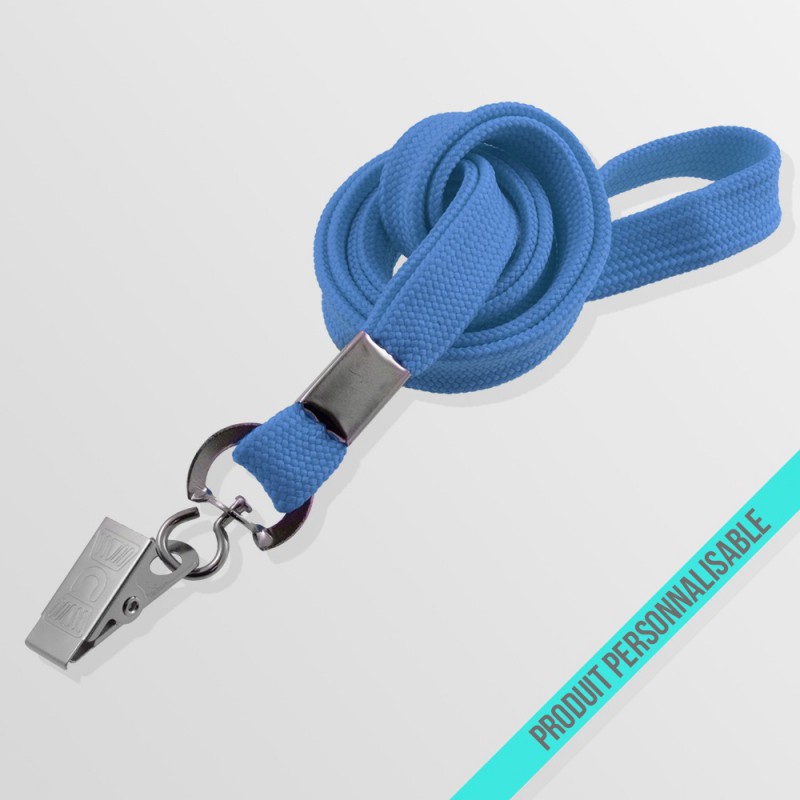 Tour de cou personnalisé avec pince crocodile et lanyard