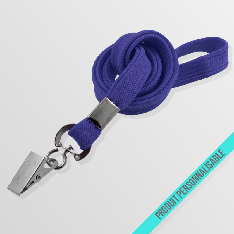 Tour de cou personnalisé avec pince crocodile et lanyard