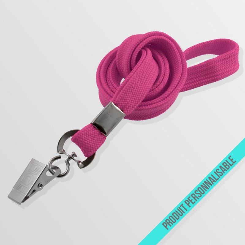 Tour de cou personnalisé avec pince crocodile et lanyard