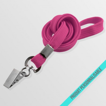Tour de cou personnalisé avec pince crocodile et lanyard