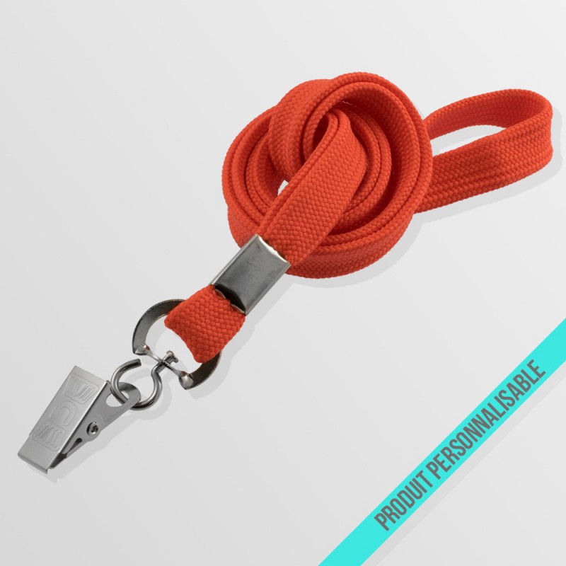 Tour de cou personnalisé avec pince crocodile et lanyard