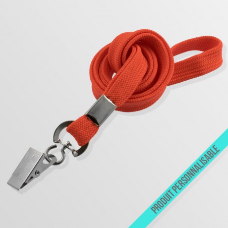 Tour de cou personnalisé avec pince crocodile et lanyard