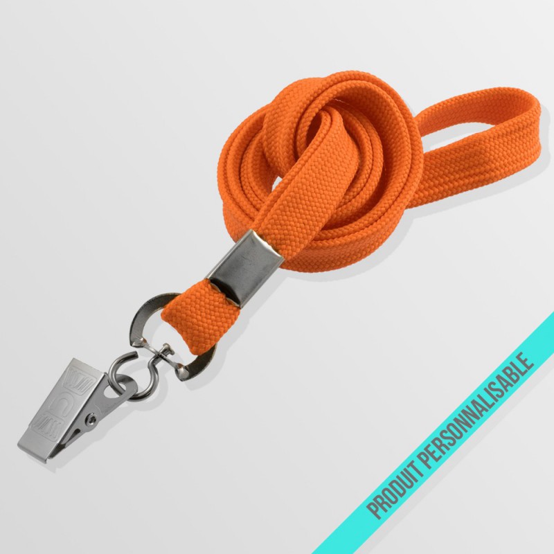 Tour de cou personnalisé avec pince crocodile et lanyard