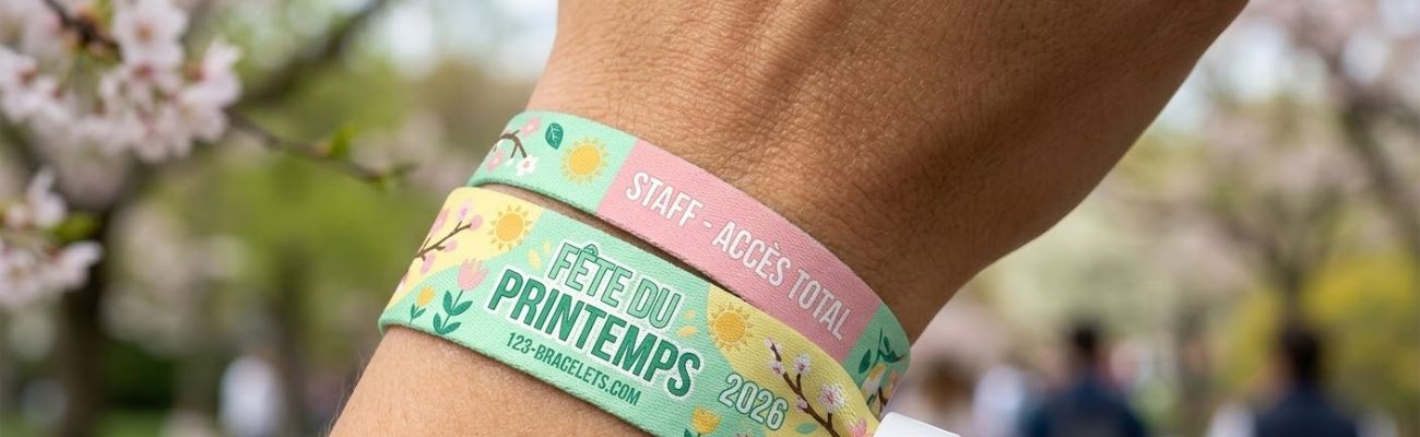 Exemple de bracelet en tissu personnalisé pour la fête du printemps